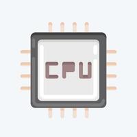 icona cpu. adatto per il simbolo dei componenti del computer. stile piatto. design semplice modificabile. vettore del modello di progettazione. semplice illustrazione