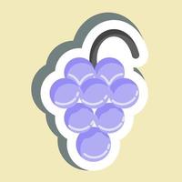adesivo uva. adatto per l'istruzione simbolo. design semplice modificabile. vettore del modello di progettazione. semplice illustrazione