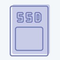 icona ssd. adatto per il simbolo dei componenti del computer. stile bicolore. design semplice modificabile. vettore del modello di progettazione. semplice illustrazione