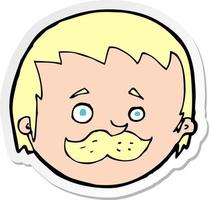 adesivo di un uomo cartone animato con i baffi vettore