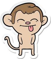 adesivo di una scimmia divertente cartone animato vettore