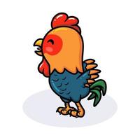 simpatico cartone animato felice piccolo gallo vettore