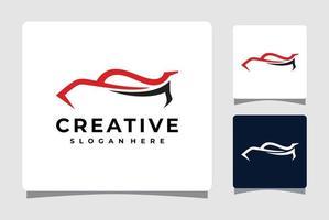 ispirazione creativa per il design del modello di logo sportivo per auto elegante vettore