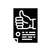 illustrazione vettoriale dell'icona del glifo con feedback positivo