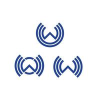 set di icone logo illustrazione wireless lettera w vettore
