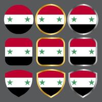 icona vettore bandiera siria con bordo oro e argento