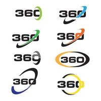 Set di pacchetti di modelli con logo a 360 cerchi vettore