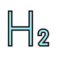 illustrazione vettoriale dell'icona del colore dell'idrogeno dell'elemento chimico