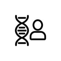 vettore icona umana del dna. illustrazione del simbolo del contorno isolato