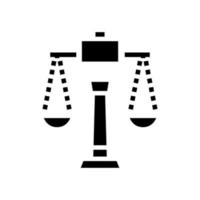 illustrazione vettoriale dell'icona del glifo in scala di giustizia