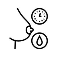 allattamento al seno per illustrazione vettoriale dell'icona della linea oraria