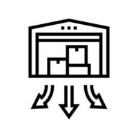 illustrazione vettoriale dell'icona della linea di costruzione del magazzino