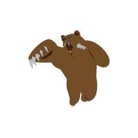 illustrazione del modello di logo dell'orso arrabbiato vettore
