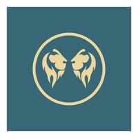 re leone logo illustrazione vettoriale design.gold leone re testa segno concetto isolato sfondo nero