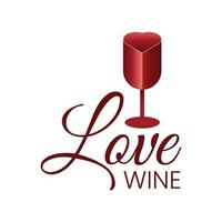 amore vino logo modello vettoriale