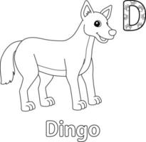 dingo alfabeto abc da colorare pagina d vettore