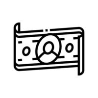 banconota in dollari dell'illustrazione vettoriale dell'icona della linea di applicazione del simulatore aziendale