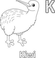 kiwi alfabeto abc da colorare pagina k vettore