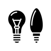 illustrazione vettoriale dell'icona del glifo di produzione del vetro della lampadina
