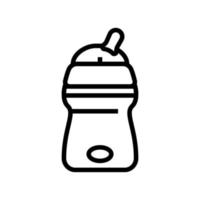 biberon per l'alimentazione artificiale dell'icona della linea del bambino illustrazione vettoriale