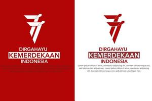 77° giorno dell'indipendenza indonesiana felice giorno dell'indipendenza della repubblica indonesiana tradotto felice giorno dell'indipendenza della repubblica indonesiana vettore