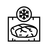 illustrazione vettoriale dell'icona della linea di carne congelata