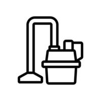 illustrazione del profilo vettoriale dell'icona dell'utensile per il lavaggio del pavimento dell'aspirapolvere a umido