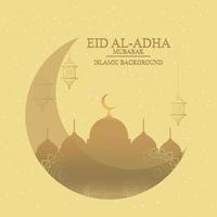 felice sfondo del festival di eid al adha bakrid. modello di banner piatto vacanza musulmana. biglietto di auguri per la celebrazione della religione. mubarak celebra lo sfondo dell'evento. illustrazione vettoriale