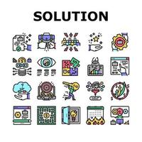 soluzione business problema attività icone set vettore