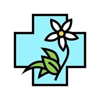 illustrazione vettoriale dell'icona del colore della medicina della medicina dell'omeopatia naturale del fiore