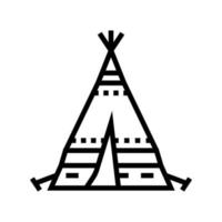 Tipi tepee boho icona linea illustrazione vettoriale