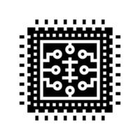 illustrazione vettoriale dell'icona del glifo con microchip