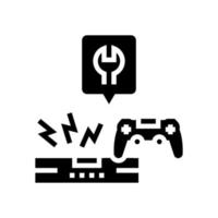illustrazione vettoriale dell'icona del glifo di riparazione della console di gioco