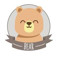 simpatico logo dell'orso vettore