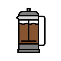 illustrazione vettoriale dell'icona del colore dello strumento del caffè della pressa manuale