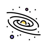 illustrazione vettoriale dell'icona del colore della galassia della via lattea