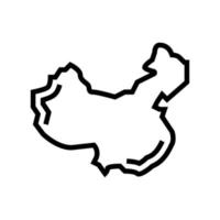 illustrazione vettoriale dell'icona della linea del paese della cina