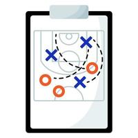 tablet allenatore con strategia. Attrezzatura sportiva da basket 3x3. giochi estivi. vettore