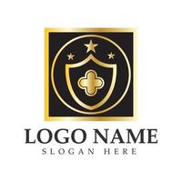 scudo e spada logo icona design template.guardian icon.security element. vettore