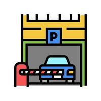 illustrazione vettoriale dell'icona del colore della barriera del parcheggio