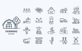 set di icone vettoriali per l'agricoltura e l'agricoltura