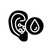 illustrazione vettoriale dell'icona del glifo dell'orecchio dei nuotatori