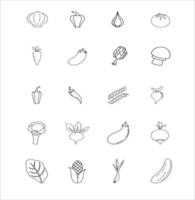 raccolta disegnata a mano di illustrazioni di doodle vegetali vettore