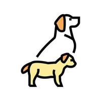 cucciolo e cane icona colore illustrazione vettoriale