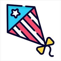 icona aquilone, disegno vettoriale icona del giorno dell'indipendenza degli Stati Uniti.
