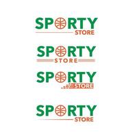 set di variazioni del logo del negozio sportivo vettore
