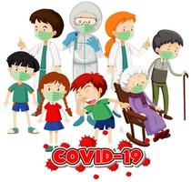 tema coronavirus con molti malati in ospedale vettore
