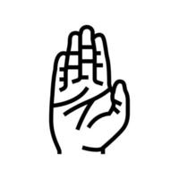 fermare l'illustrazione del vettore dell'icona della linea del gesto della mano