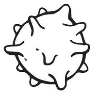 illustrazione vettoriale d'archivio disegno in stile doodle. virus, malattia, coronavirus dalla Cina è disegnato a mano. icona semplice