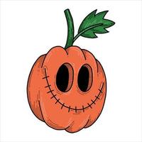 disegno vettoriale in stile doodle. zucca di halloween. carina illustrazione di halloween, stile cartone animato.